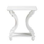 Black/White Wood End Table with Open Shelf