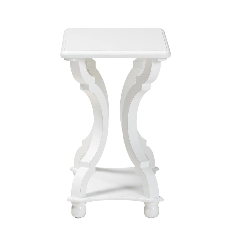 Black/White Wood End Table with Open Shelf