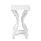 Black/White Wood End Table with Open Shelf