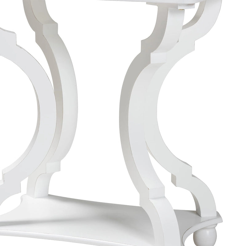 Black/White Wood End Table with Open Shelf