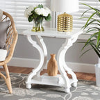 Black/White Wood End Table with Open Shelf