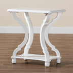 Black/White Wood End Table with Open Shelf