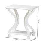 Black/White Wood End Table with Open Shelf
