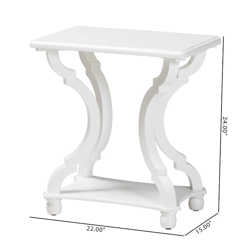 Black/White Wood End Table with Open Shelf