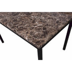 Black Metal Dining Table with Faux Marble Top - 4 Person