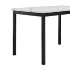 Black Metal Dining Table with Faux Marble Top - 4 Person