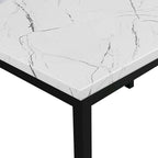 Black Metal Dining Table with Faux Marble Top - 4 Person