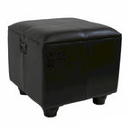 Square Storage Ottoman - Faux Leather - Brown/Chocolate/Patchwork