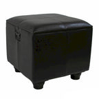 Square Storage Ottoman - Faux Leather - Brown/Chocolate/Patchwork