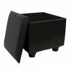 Square Storage Ottoman - Faux Leather - Brown/Chocolate/Patchwork