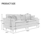 Modern 90 inch Sofa Comfy Corduroy Deep Seats Sofa