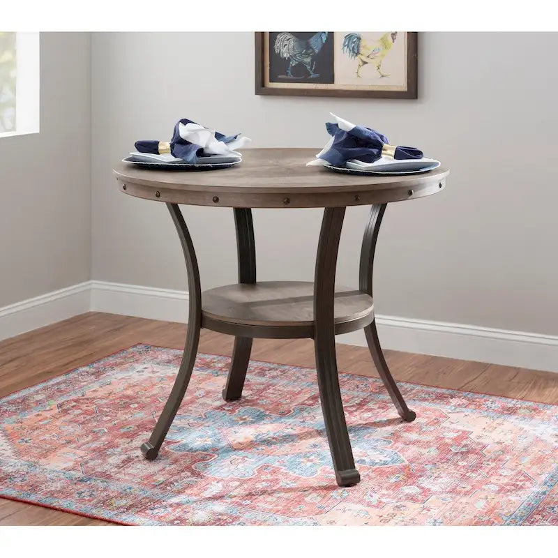 Round Counter Height Table - Umber Brown/Grey - 4 Person