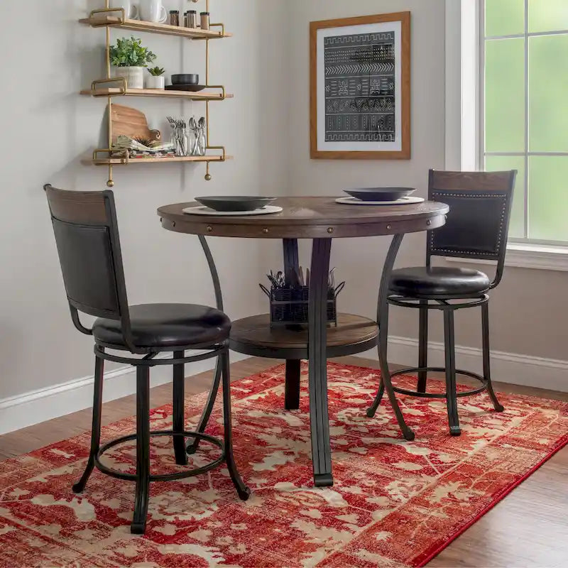 Round Counter Height Table - Umber Brown/Grey - 4 Person