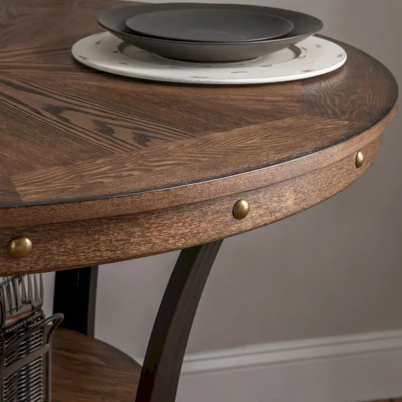 Round Counter Height Table - Umber Brown/Grey - 4 Person