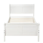 Wooden Slat Support Wood Platform Bed with Headboard