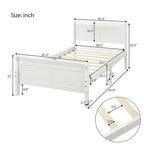 Wooden Slat Support Wood Platform Bed with Headboard