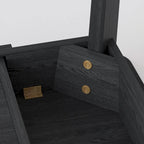 Black Wooden Computer Desk with 2 Drawers - 47 inch Writing Table