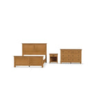 Brown Oak Queen Bedroom Set - 3 Pieces