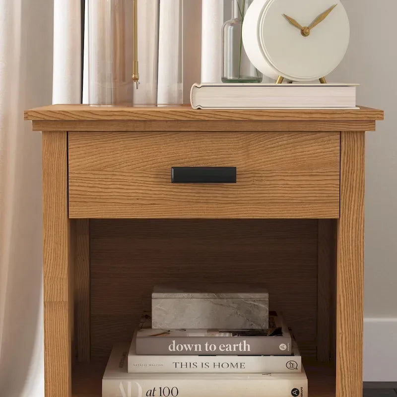 Brown Oak Queen Bedroom Set - 3 Pieces