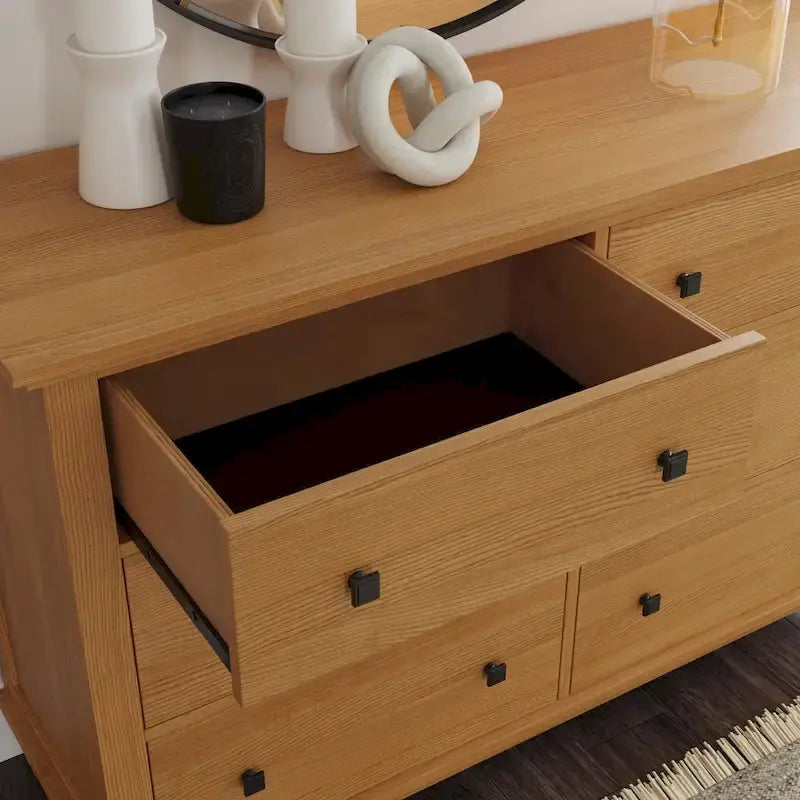 Brown Oak Queen Bedroom Set - 3 Pieces