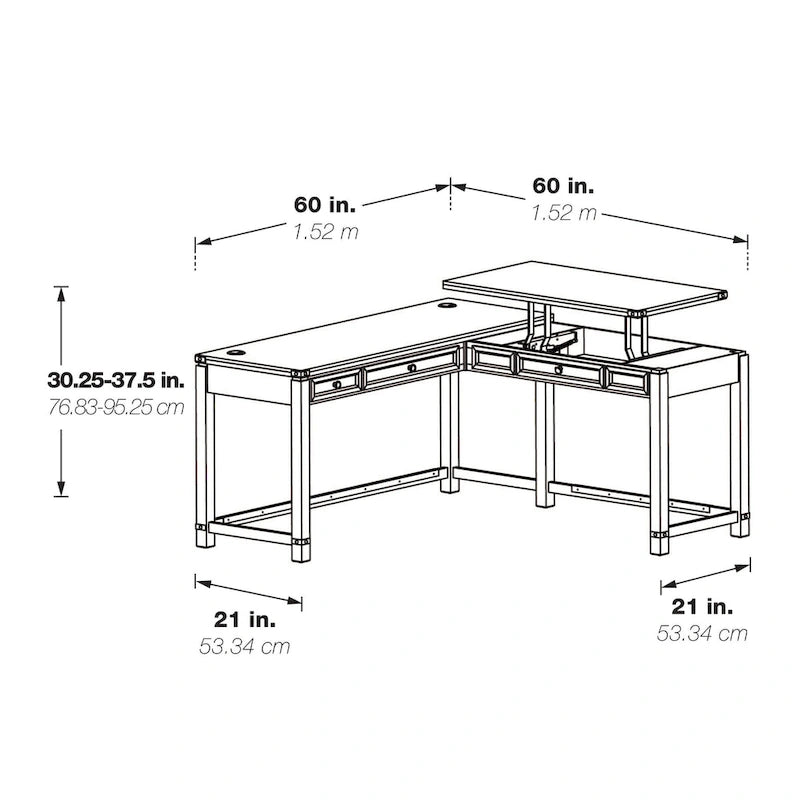 48" Adjustable Sit-to-Stand Desk - Single User