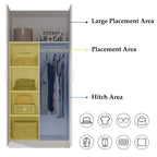 5-Tier Wardrobe Armoire with 2-Door & Hanging Rod - White