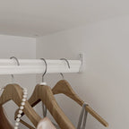 5-Tier Wardrobe Armoire with 2-Door & Hanging Rod - White