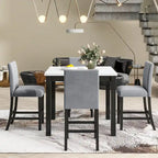 Grey Velvet Counter Height Dining Set for 4