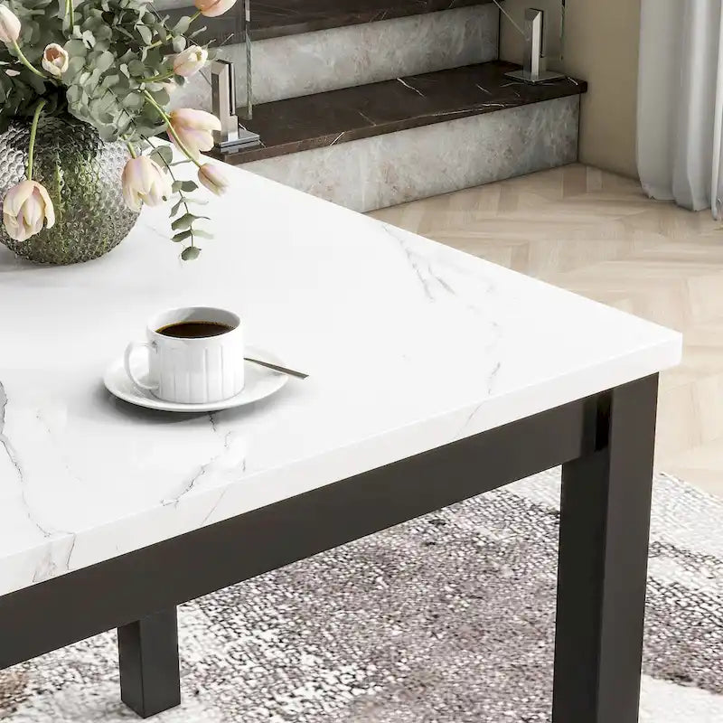 Grey Velvet Counter Height Dining Set for 4