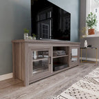 Classic TV Stand for up to 80 TVs-Glass Fronted Doors-Modern Finish - 65W x 16D x 23.625H