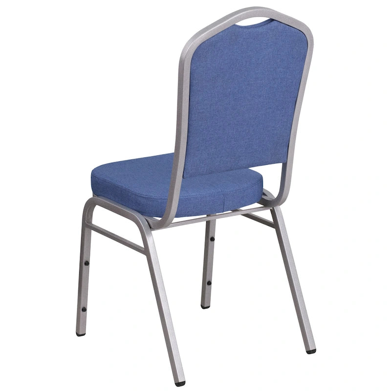 Blue Fabric Crown Back Stacking Chair - Set of 4