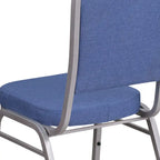 Blue Fabric Crown Back Stacking Chair - Set of 4