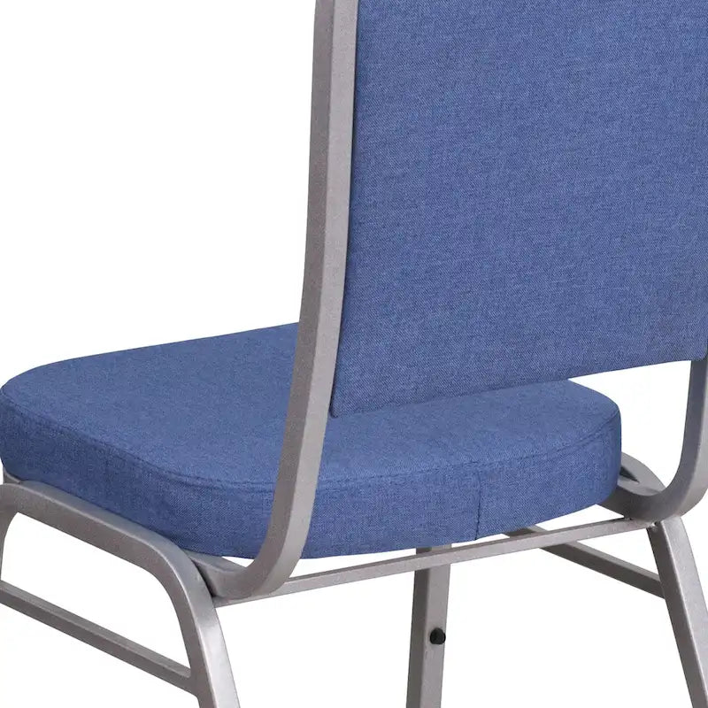 Blue Fabric Crown Back Stacking Chair - Set of 4
