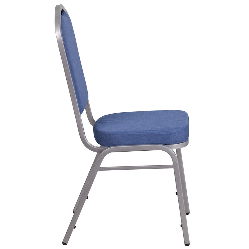 Blue Fabric Crown Back Stacking Chair - Set of 4