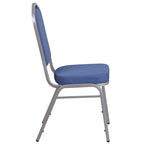 Blue Fabric Crown Back Stacking Chair - Set of 4