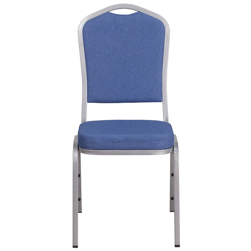 Blue Fabric Crown Back Stacking Chair - Set of 4