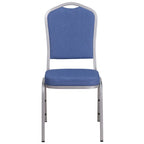 Blue Fabric Crown Back Stacking Chair - Set of 4