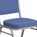 Blue Fabric Crown Back Stacking Chair - Set of 4