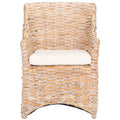 Wicker Washed Brown Wingback Arm Chair - Single Seat