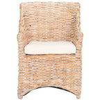 Wicker Washed Brown Wingback Arm Chair - Single Seat
