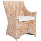 Wicker Washed Brown Wingback Arm Chair - Single Seat
