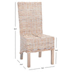 Wicker Washed Brown Wingback Arm Chair - Single Seat