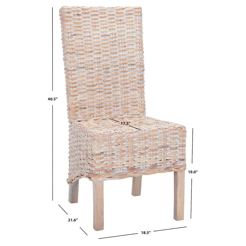 Wicker Washed Brown Wingback Arm Chair - Single Seat