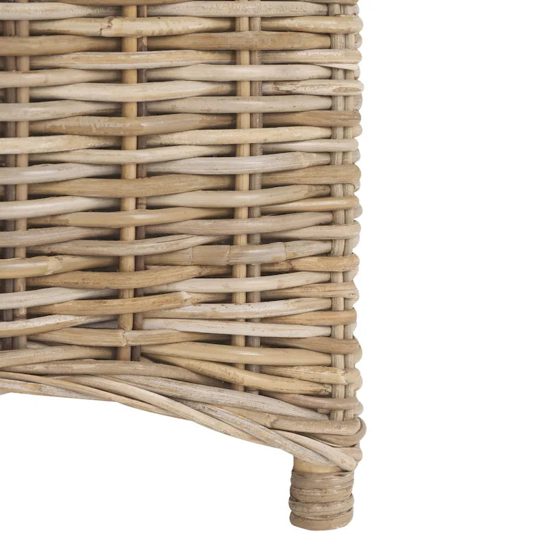 Wicker Washed Brown Wingback Arm Chair - Single Seat