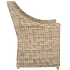 Wicker Washed Brown Wingback Arm Chair - Single Seat