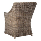 Wicker Washed Brown Wingback Arm Chair - Single Seat