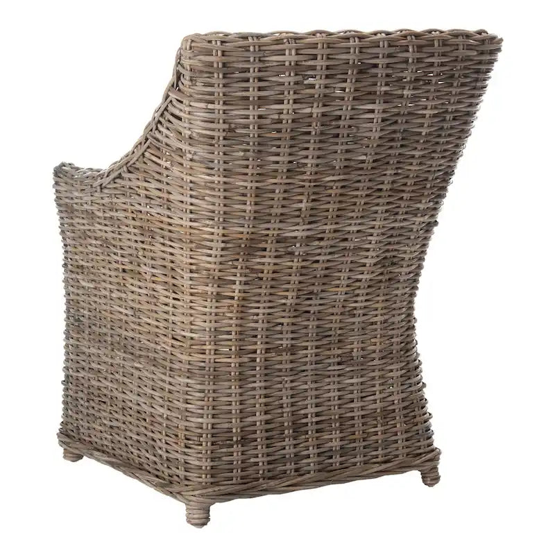 Wicker Washed Brown Wingback Arm Chair - Single Seat