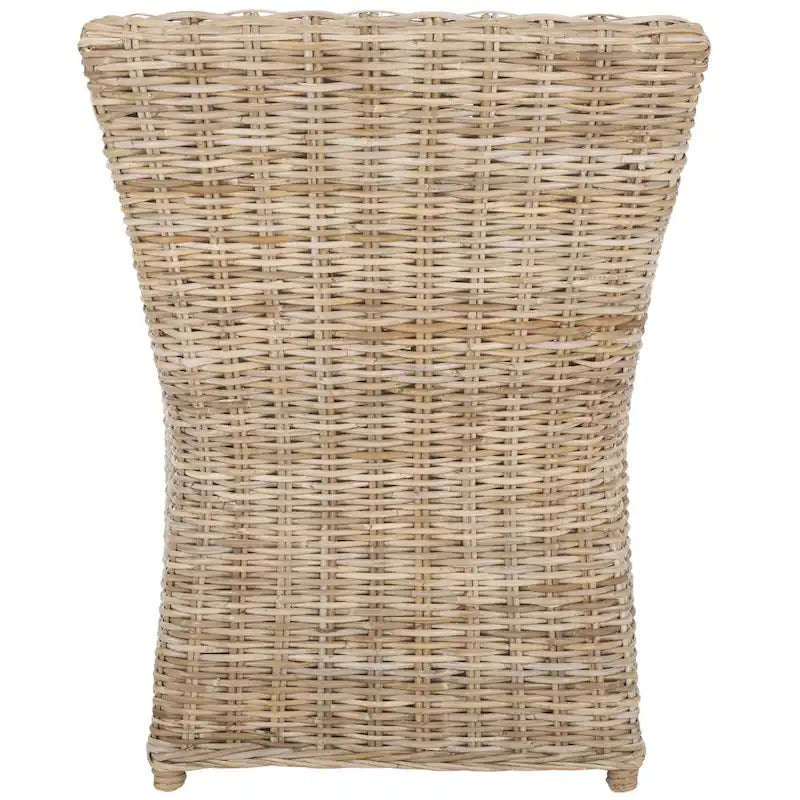 Wicker Washed Brown Wingback Arm Chair - Single Seat