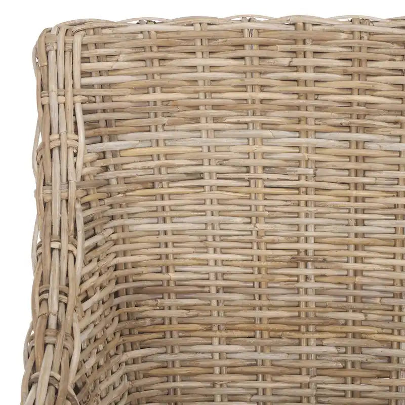Wicker Washed Brown Wingback Arm Chair - Single Seat