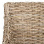 Wicker Washed Brown Wingback Arm Chair - Single Seat